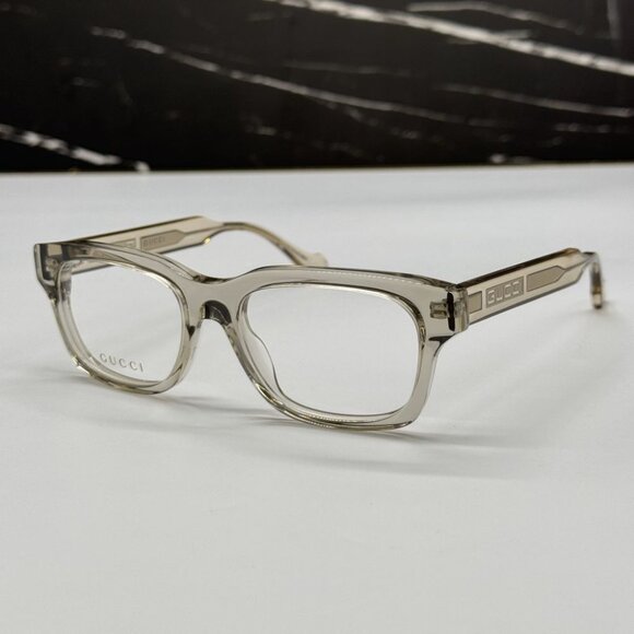 NEW GG1731O 004 GUCCI TRANSPARENT PALE KHAKI GREEN UNISEX GUCCI EYEGLASSES - Picture 2 of 11